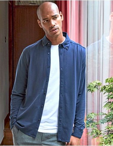K-KK143-Tailored Fit Superwash® 60º Pique Shirt Long Sleeve